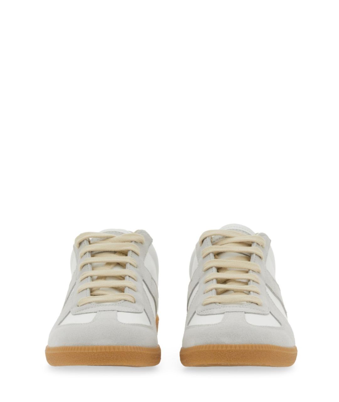 MAISON MARGIELA Белые замшевые низкие кроссовки / кеды, фото 5