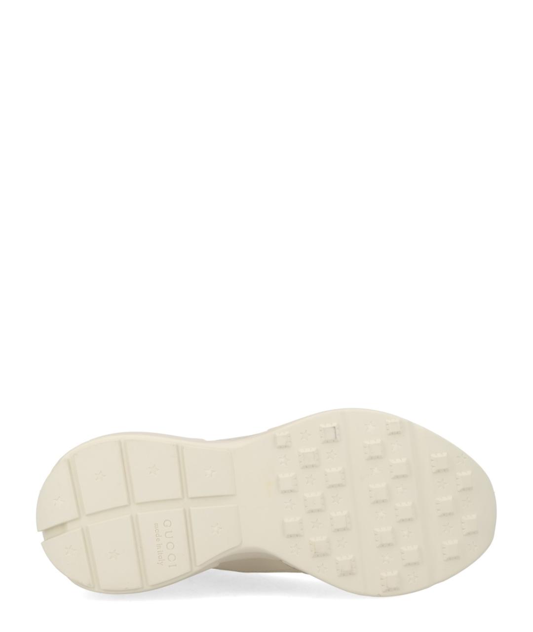 GUCCI Белые кожаные низкие кроссовки / кеды, фото 6