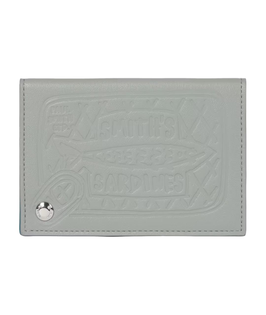 PAUL SMITH Серый кожаный кошелек, фото 2