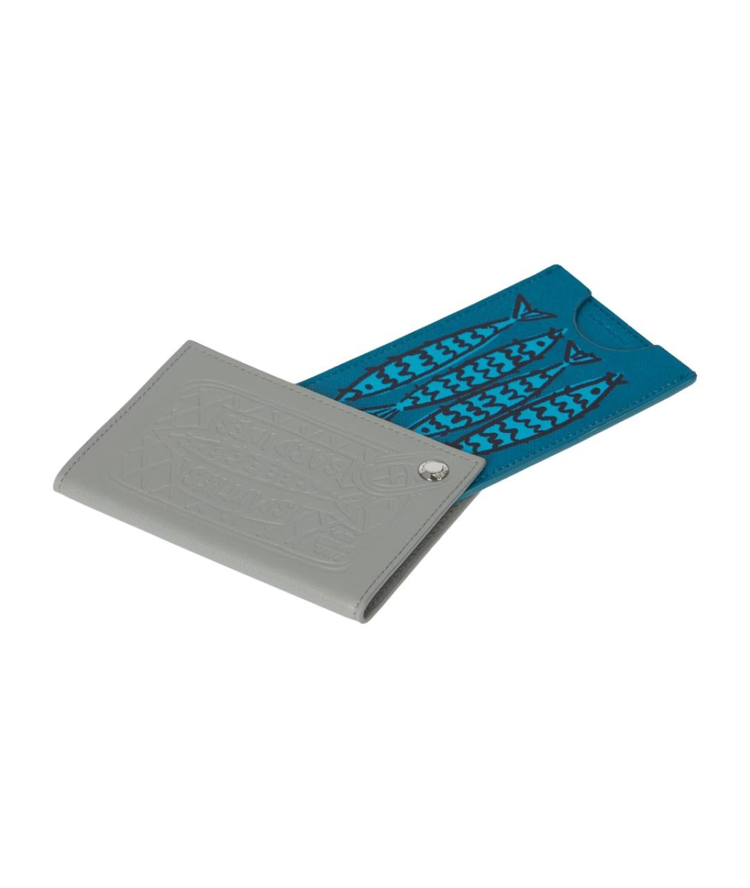 PAUL SMITH Серый кожаный кошелек, фото 3