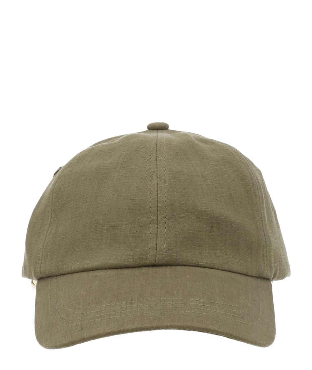PAUL SMITH Зеленая льняная кепка/бейсболка, фото 1