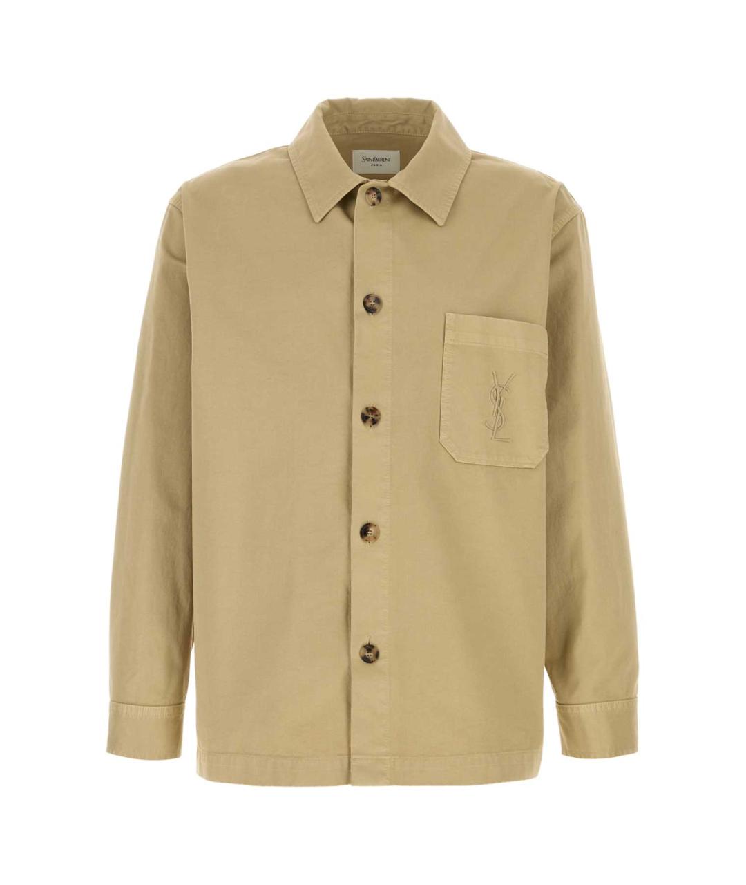 SAINT LAURENT Бежевая хлопковая кэжуал рубашка, фото 1