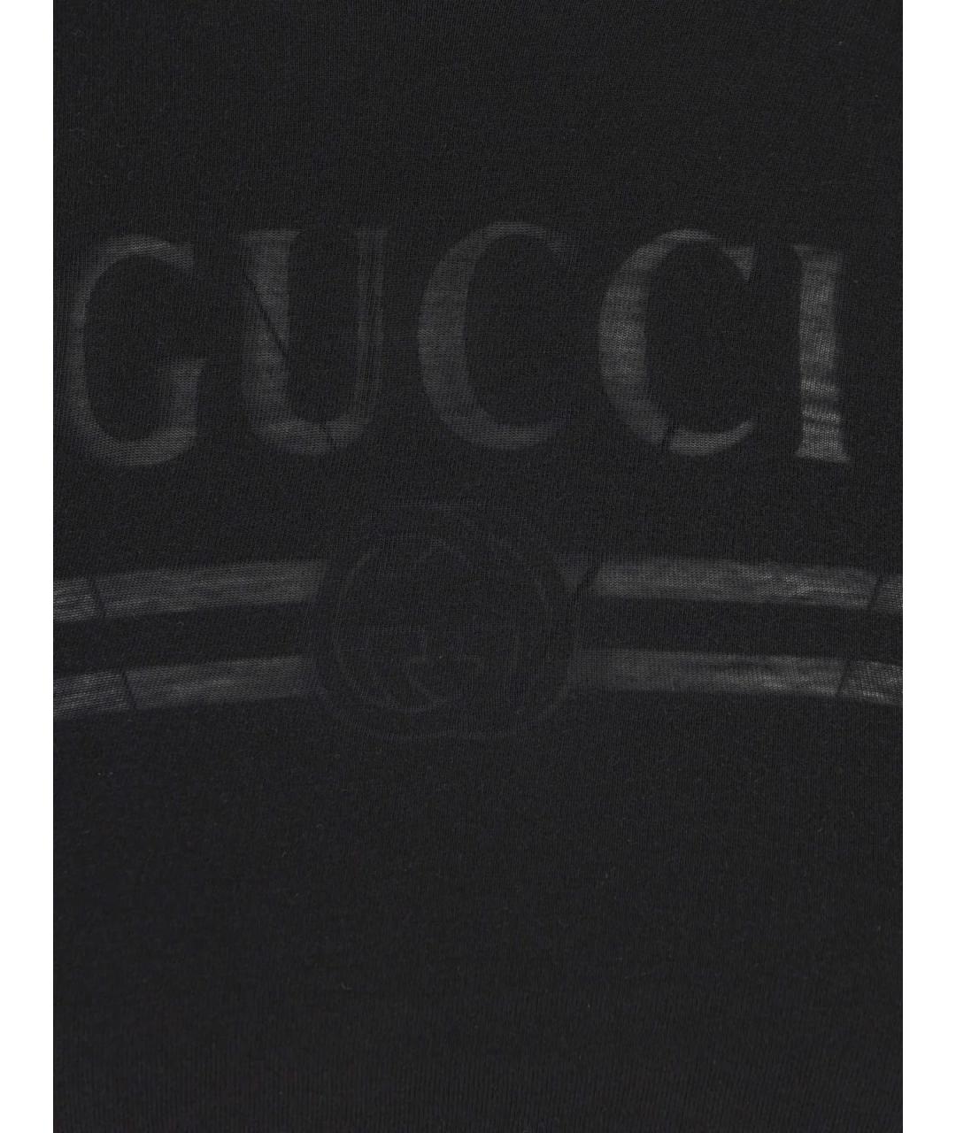 GUCCI Черная хлопковая футболка, фото 3