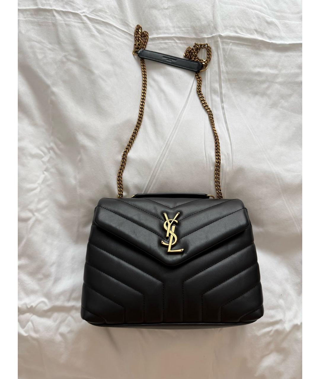 SAINT LAURENT Черная кожаная сумка через плечо, фото 8