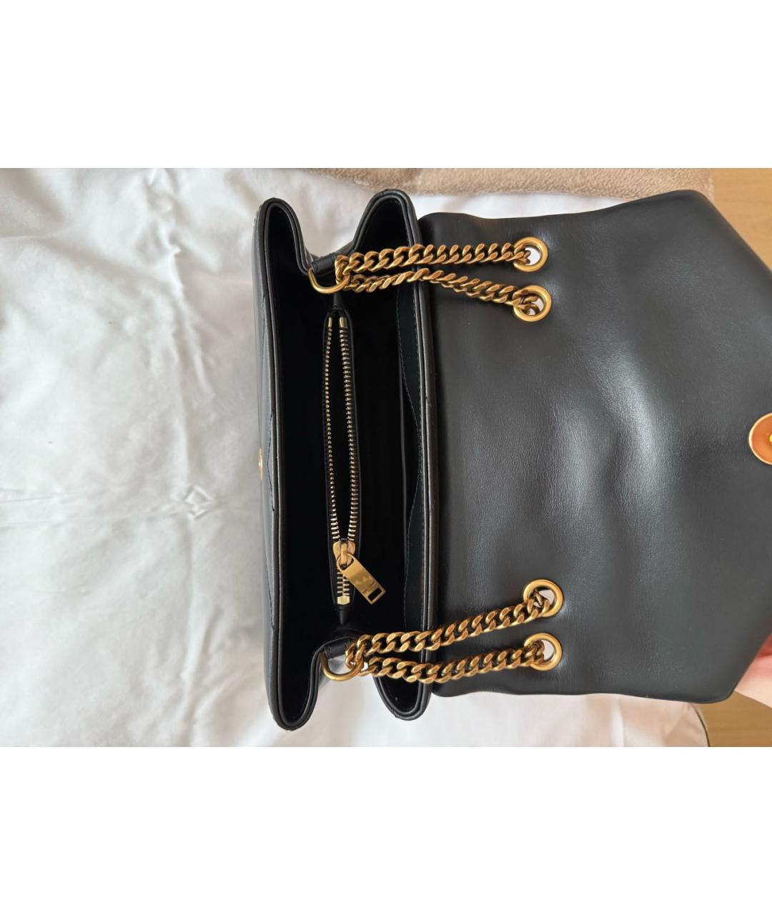 SAINT LAURENT Черная кожаная сумка через плечо, фото 4