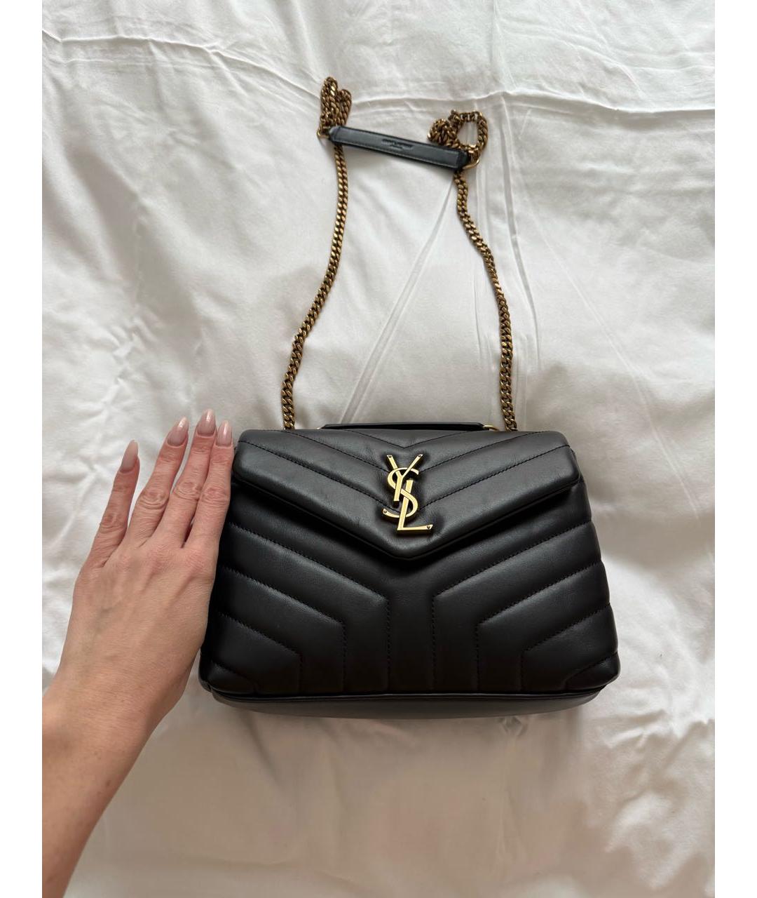 SAINT LAURENT Черная кожаная сумка через плечо, фото 7