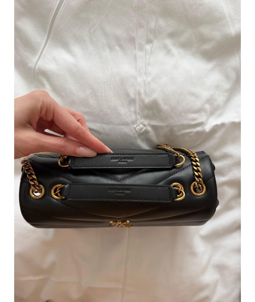 SAINT LAURENT Черная кожаная сумка через плечо, фото 5