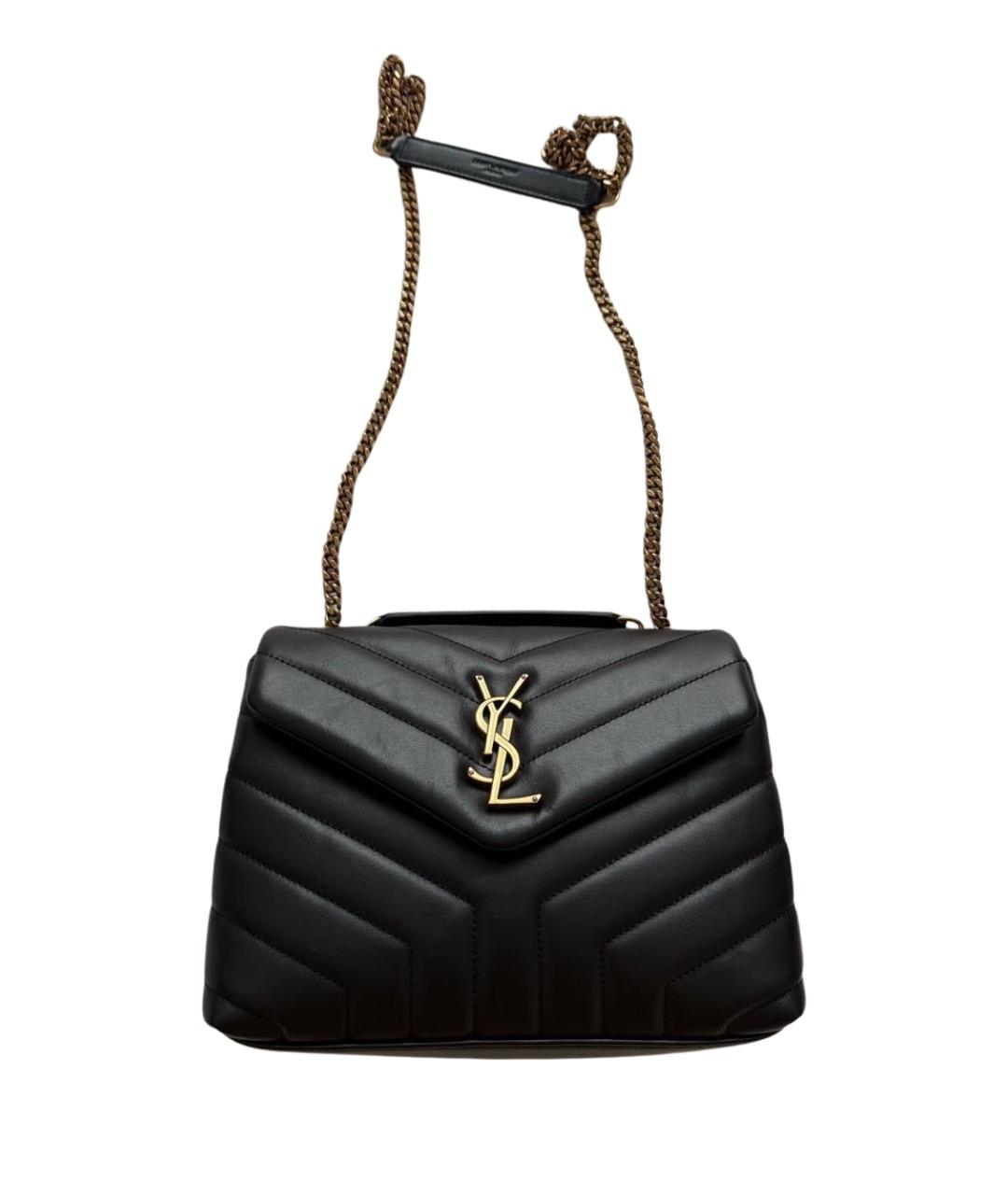 SAINT LAURENT Черная кожаная сумка через плечо, фото 1