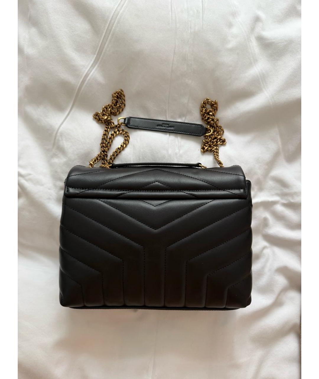 SAINT LAURENT Черная кожаная сумка через плечо, фото 3