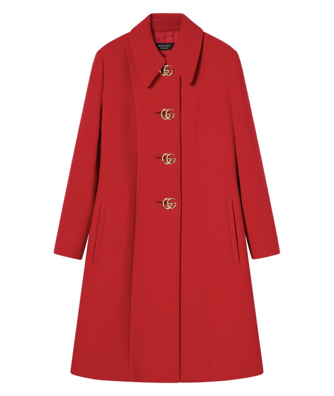 GUCCI Красное шерстяное пальто, фото 1