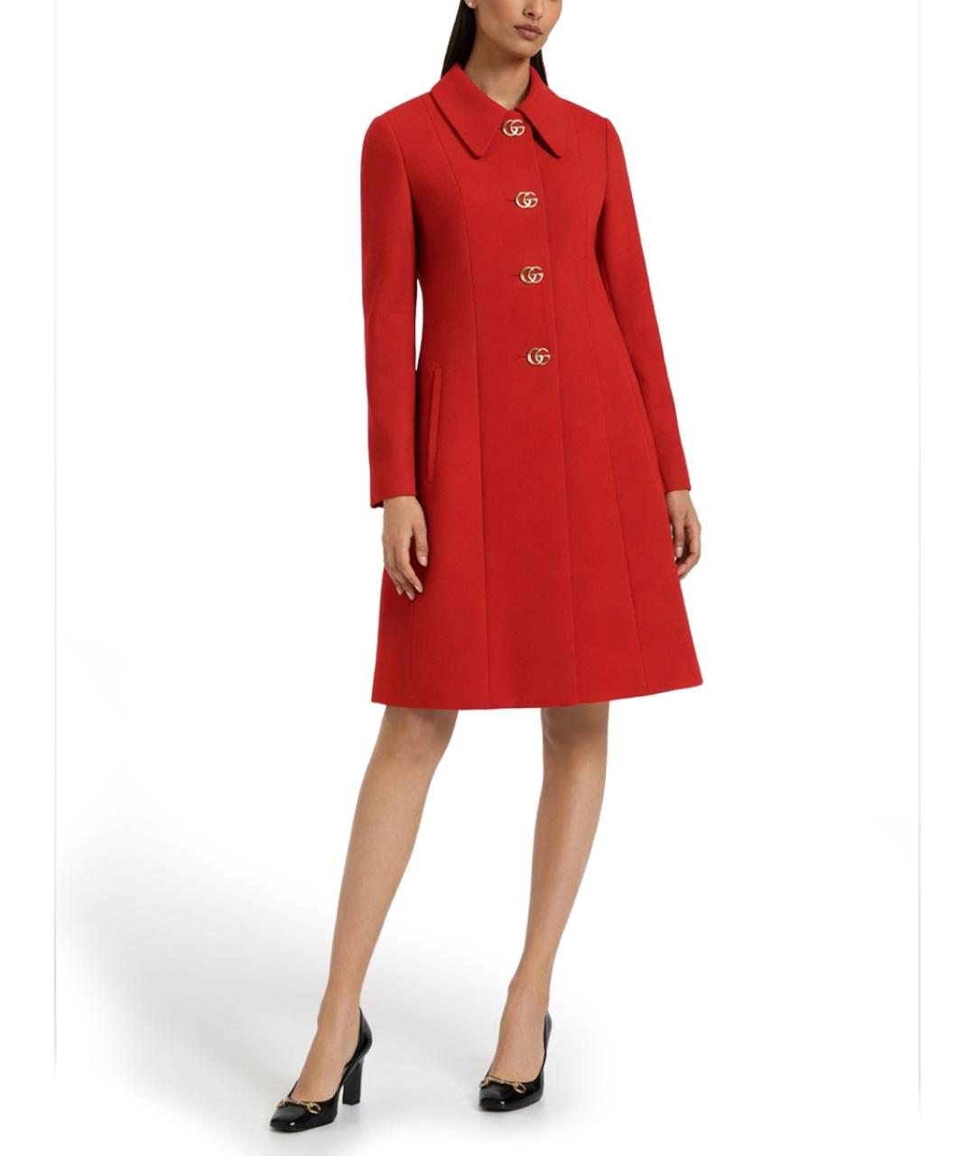 GUCCI Красное шерстяное пальто, фото 2