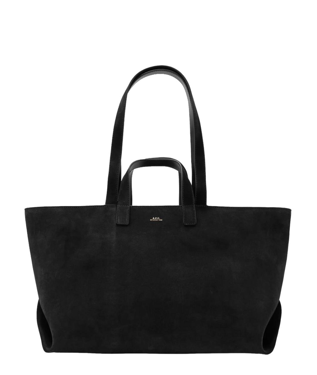A.P.C. Черная кожаная сумка тоут, фото 1