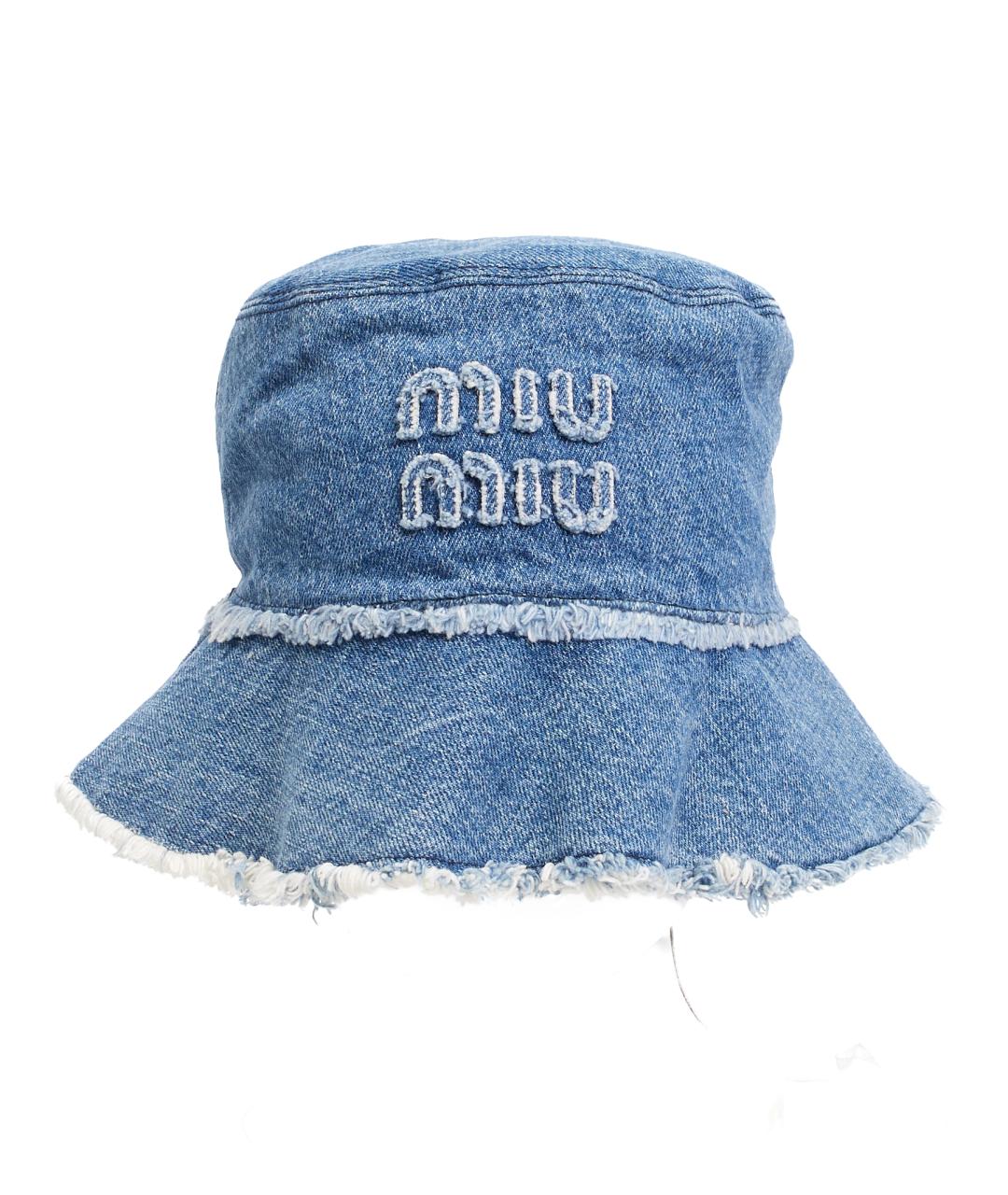 MIU MIU Голубая хлопковая панама, фото 7