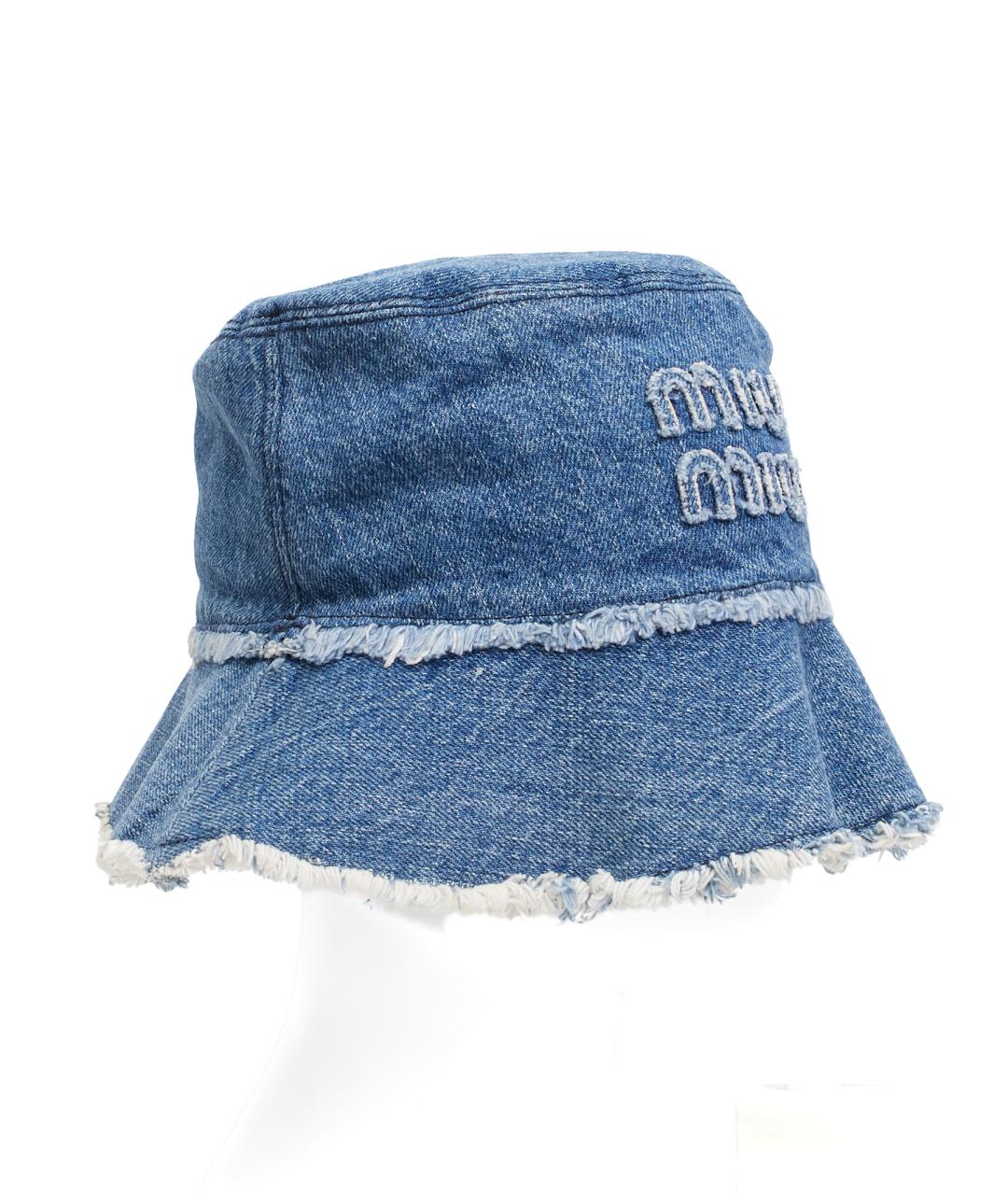 MIU MIU Голубая хлопковая панама, фото 2