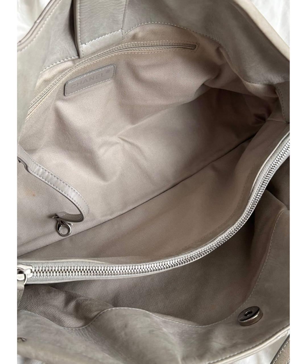 CHANEL Бежевая кожаная сумка тоут, фото 7