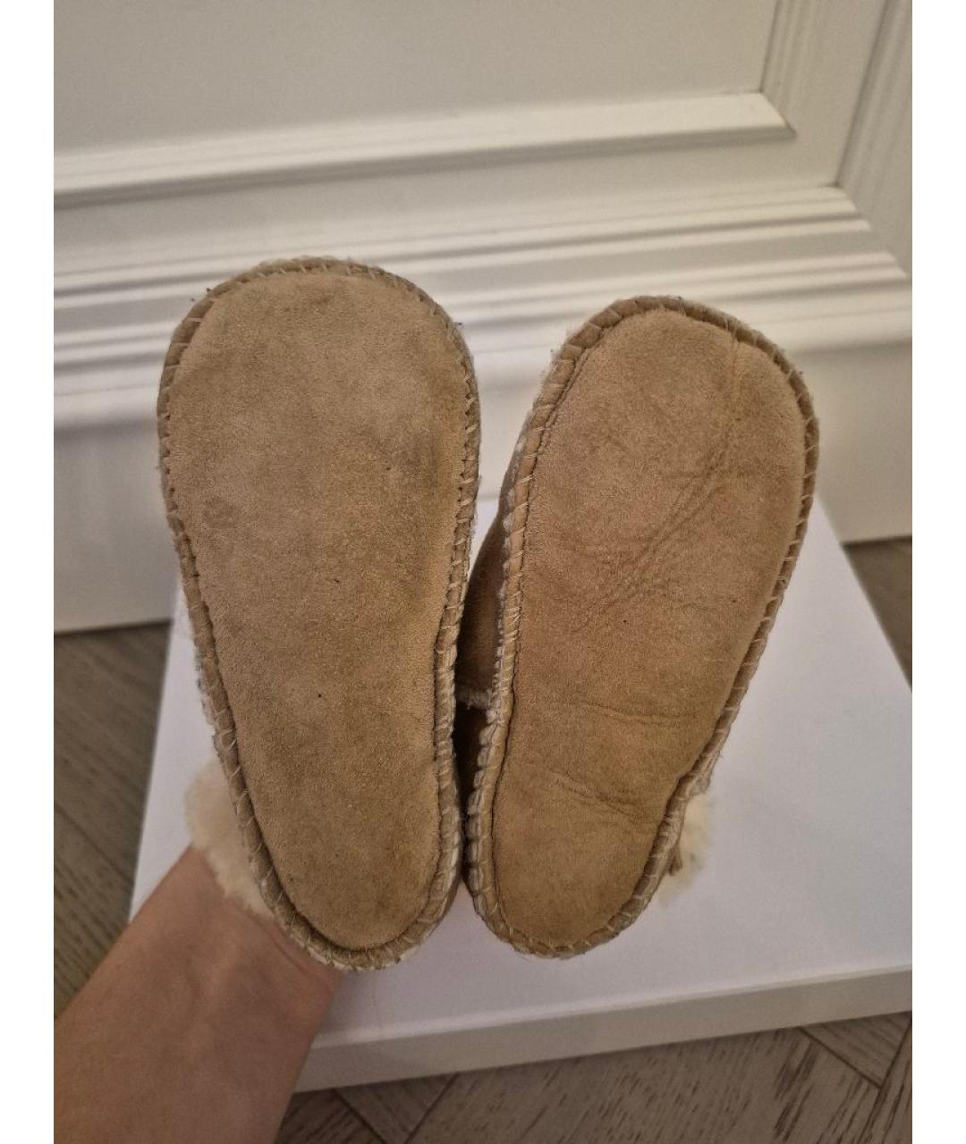 UGG AUSTRALIA Бежевые кожаные пинетки, фото 5