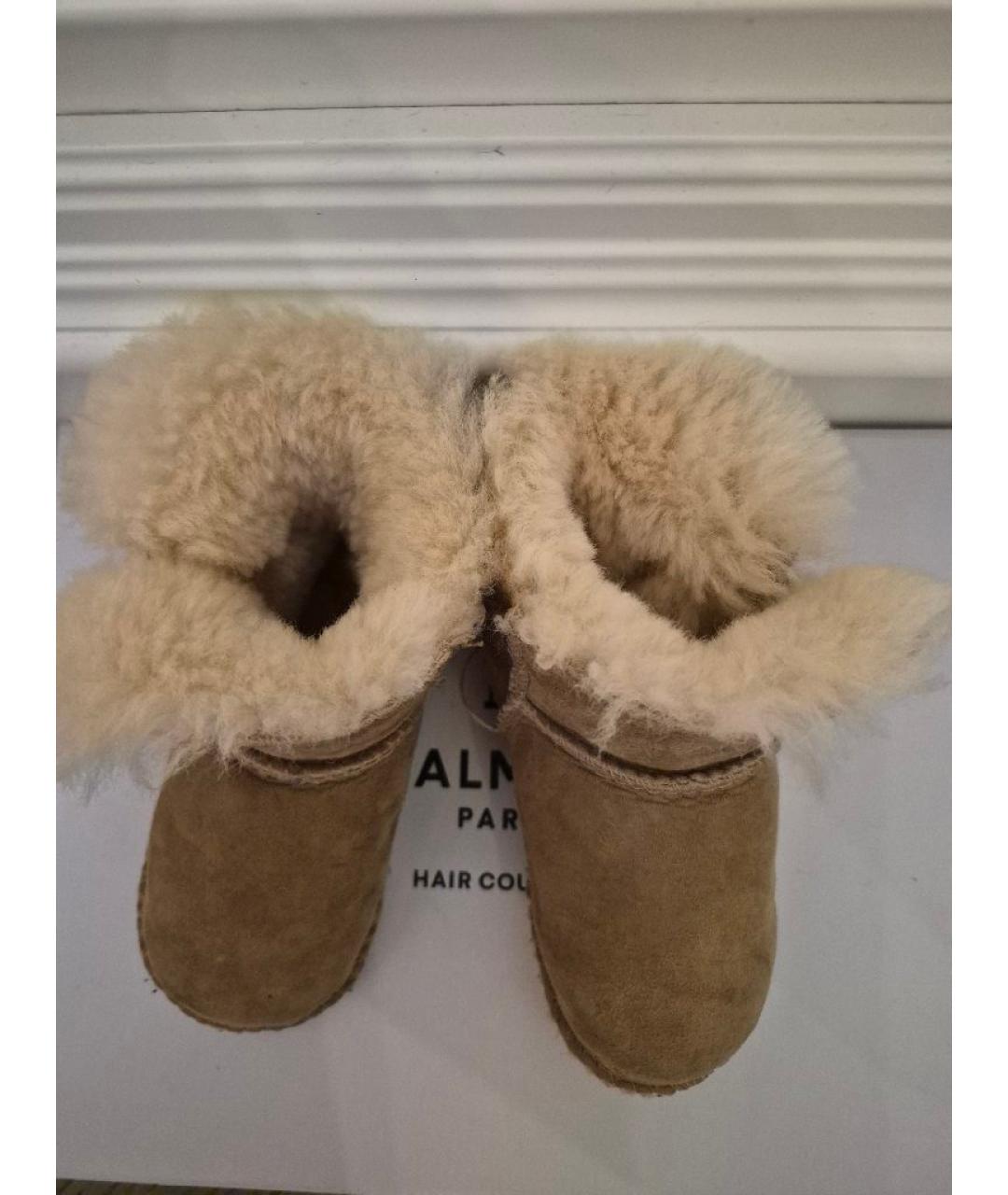 UGG AUSTRALIA Бежевые кожаные пинетки, фото 3