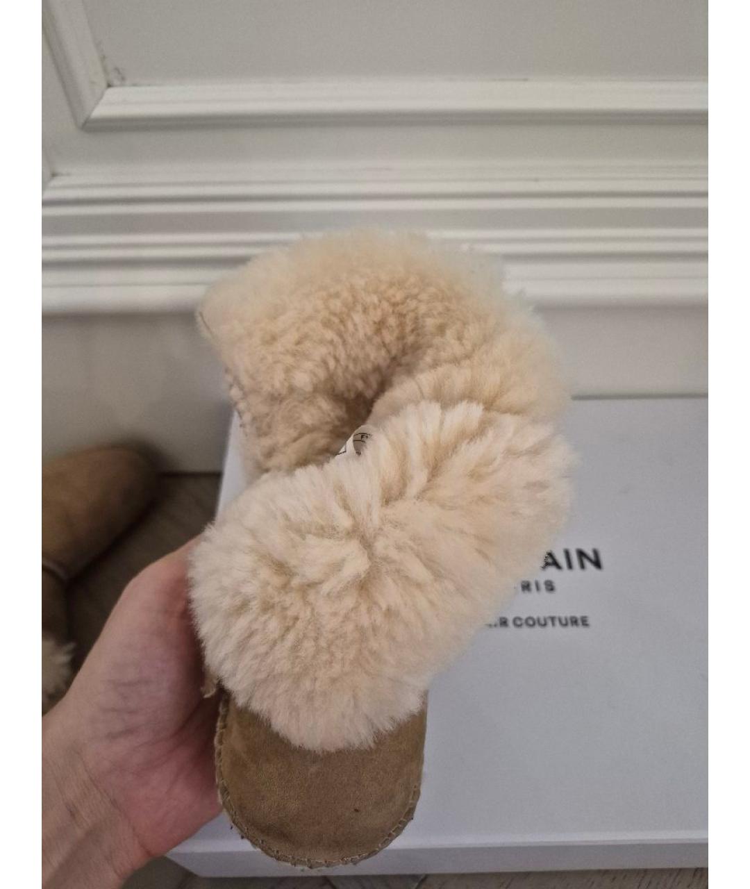 UGG AUSTRALIA Бежевые кожаные пинетки, фото 8