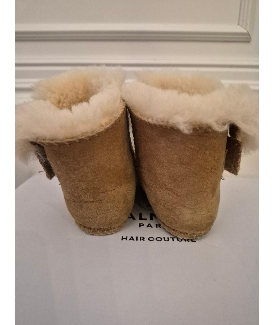 UGG AUSTRALIA Бежевые кожаные пинетки, фото 4