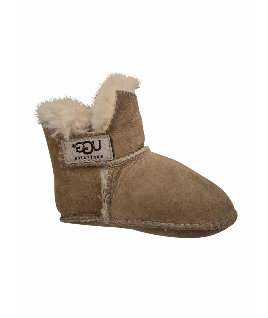 UGG AUSTRALIA Бежевые кожаные пинетки, фото 1