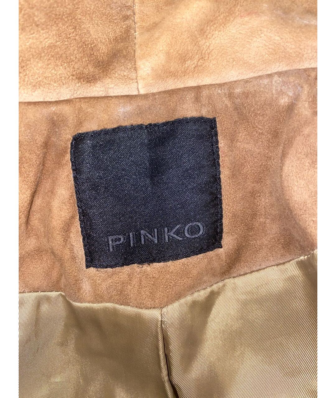 PINKO Горчичная замшевая куртка, фото 6