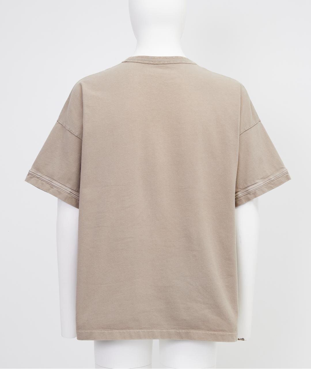 CHRISTIAN DIOR Бежевая хлопковая футболка, фото 2