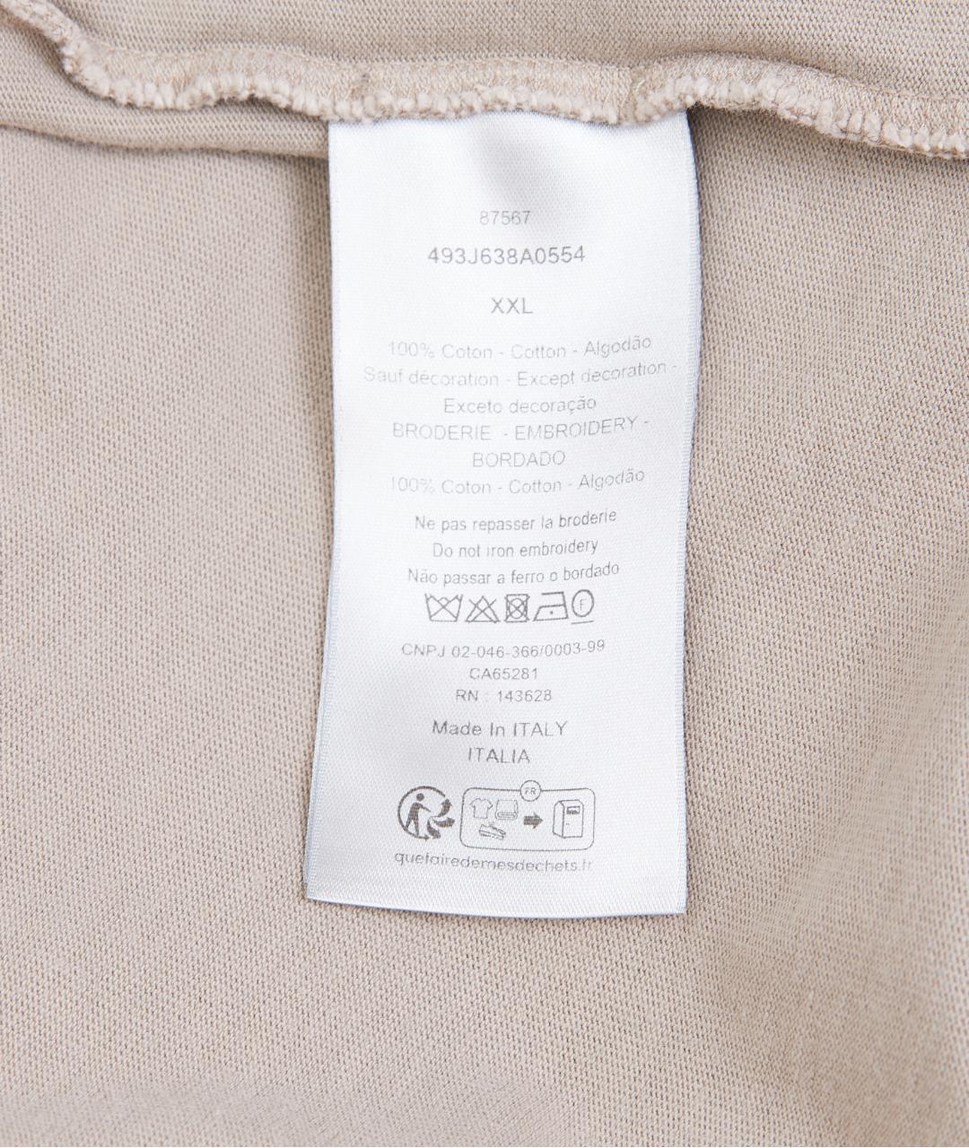 CHRISTIAN DIOR Бежевая хлопковая футболка, фото 5