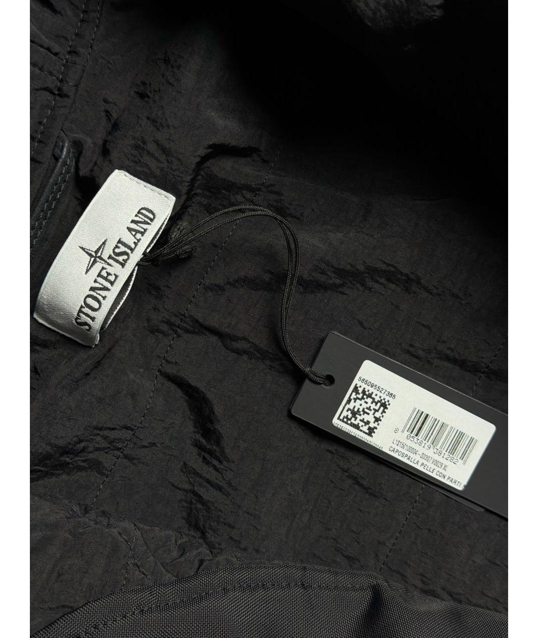 STONE ISLAND Черная кожаная куртка, фото 3