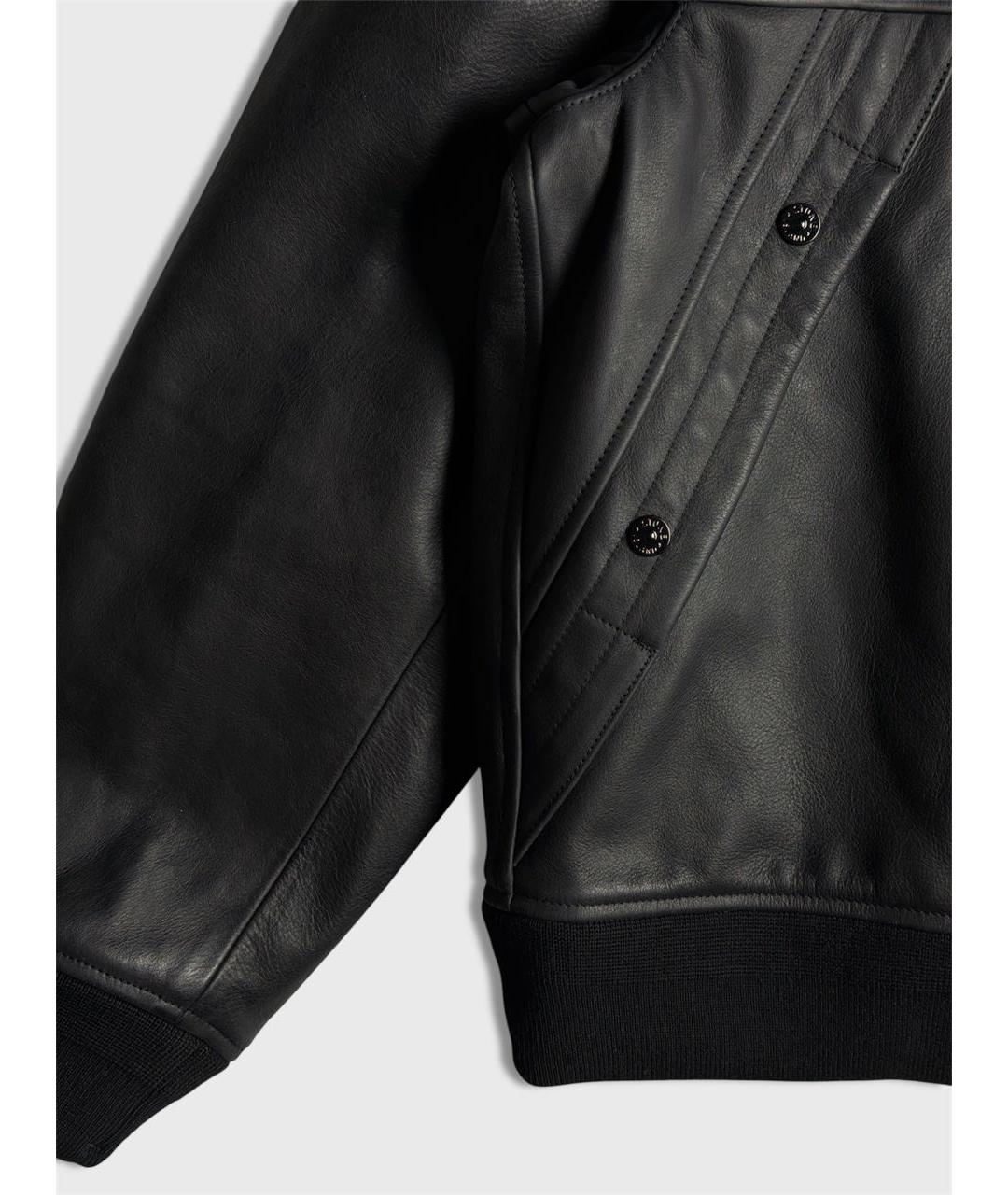 STONE ISLAND Черная кожаная куртка, фото 7