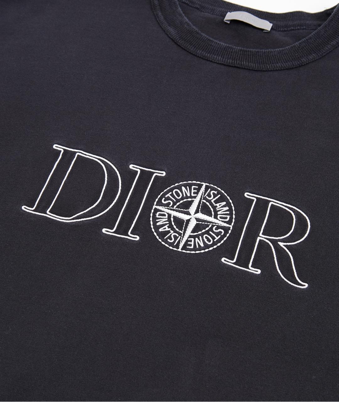 CHRISTIAN DIOR Черная хлопковая футболка, фото 3