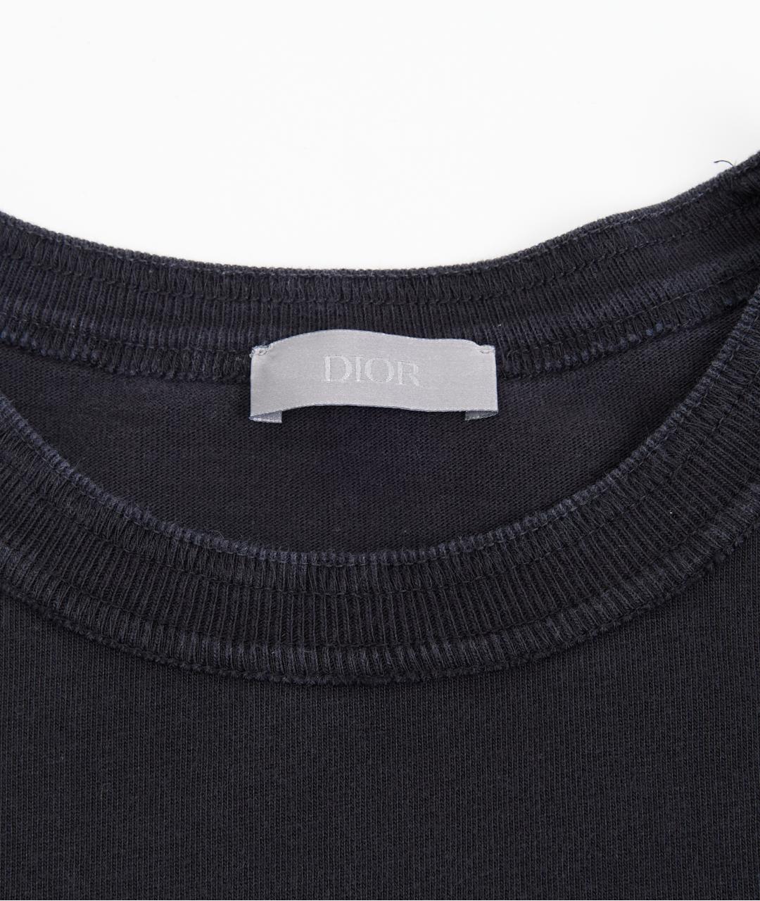 CHRISTIAN DIOR Черная хлопковая футболка, фото 5