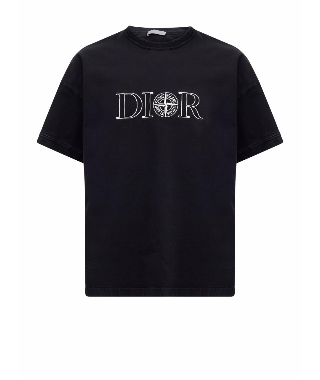 CHRISTIAN DIOR Черная хлопковая футболка, фото 7