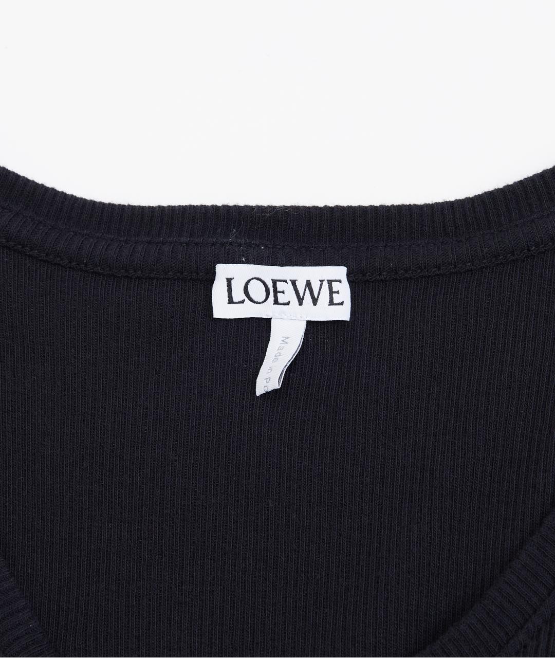 LOEWE Черная хлопковая майка, фото 4