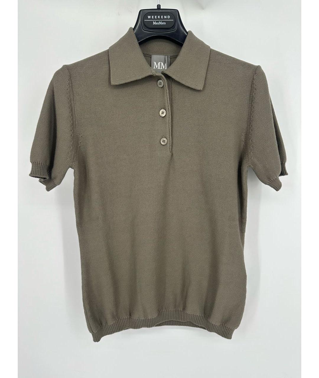 MAX MARA Хаки хлопковая футболка, фото 5