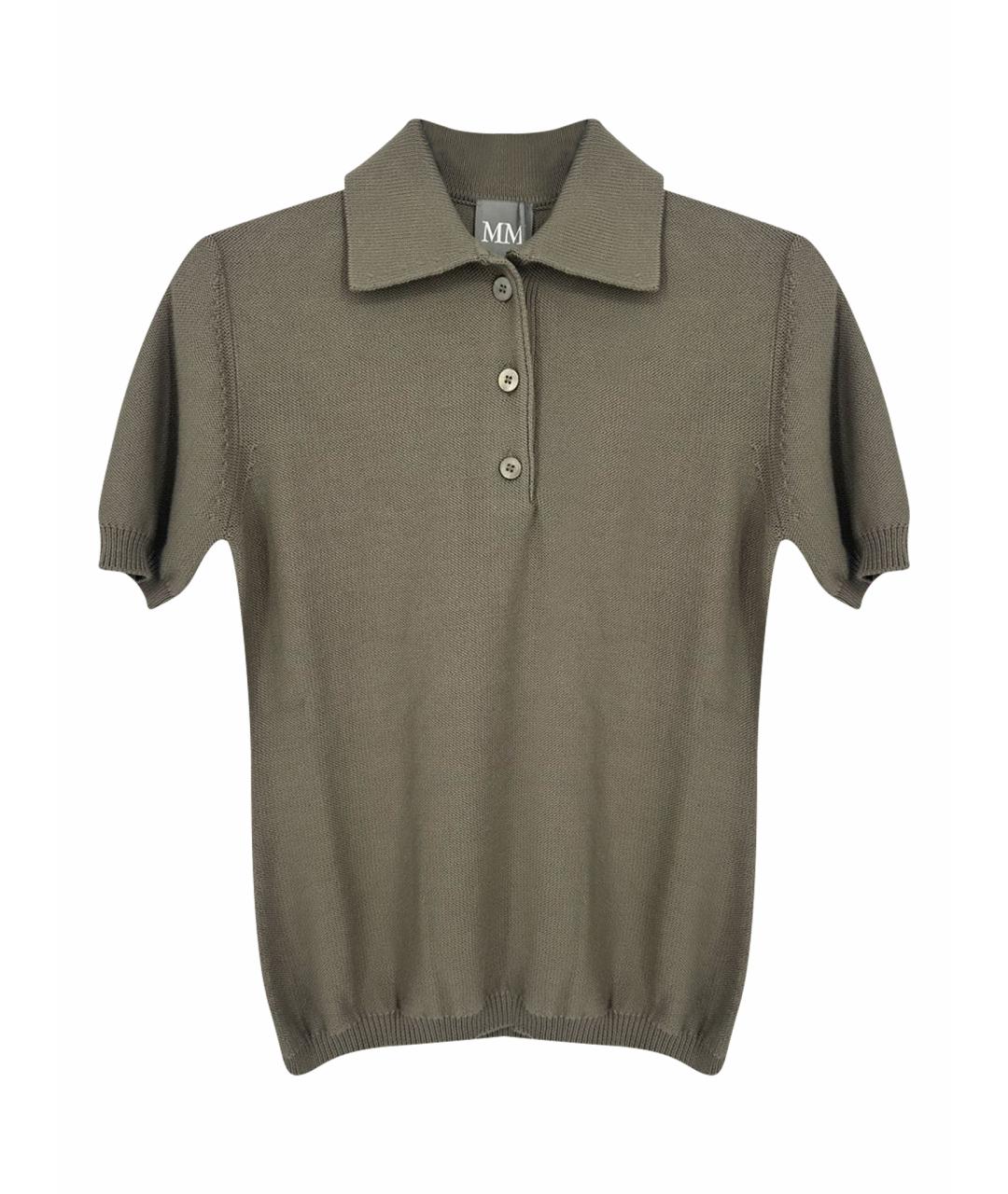 MAX MARA Хаки хлопковая футболка, фото 1