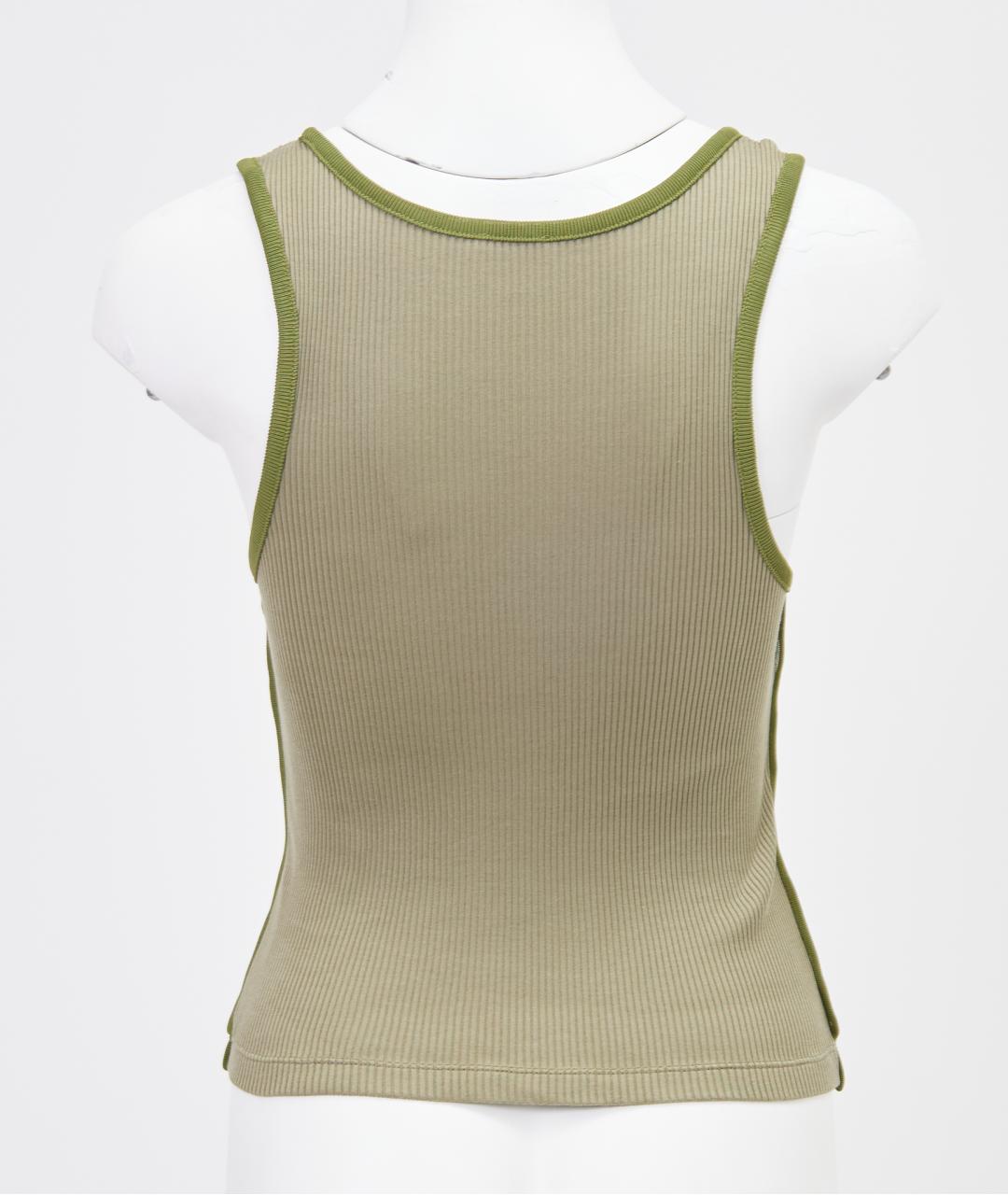 LOEWE Хаки шелковая майка, фото 2