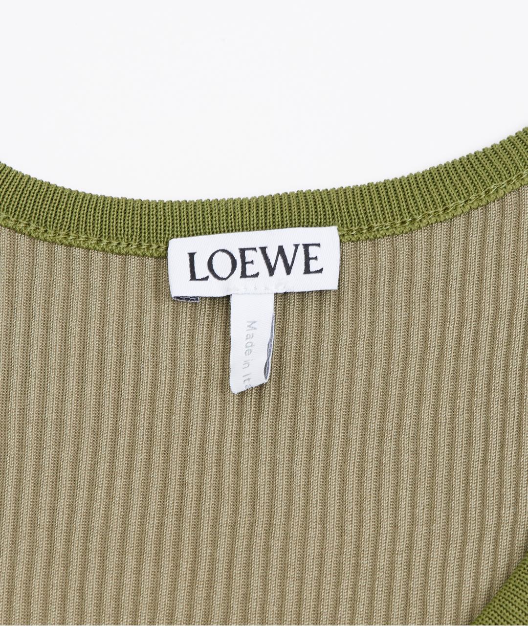 LOEWE Хаки шелковая майка, фото 4