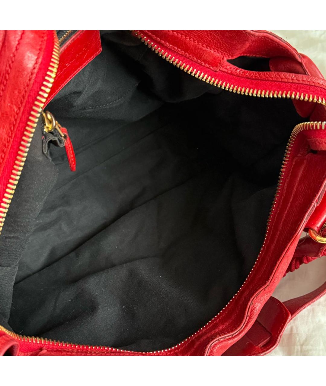 BALENCIAGA Красная кожаная сумка с короткими ручками, фото 6