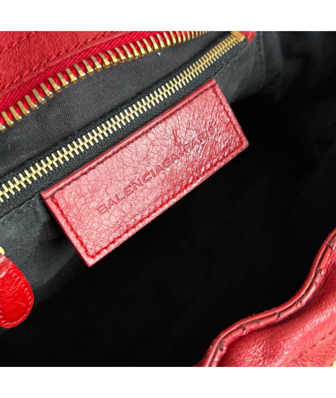 BALENCIAGA Красная кожаная сумка с короткими ручками, фото 7