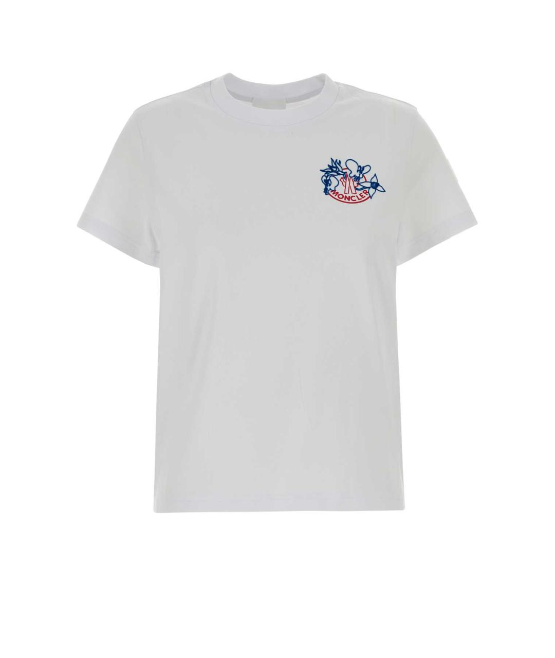 MONCLER Белая хлопковая футболка, фото 1