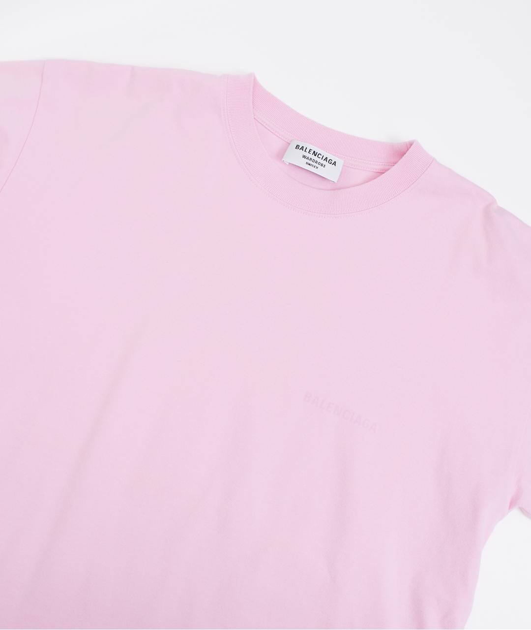 BALENCIAGA Розовая хлопковая футболка, фото 5