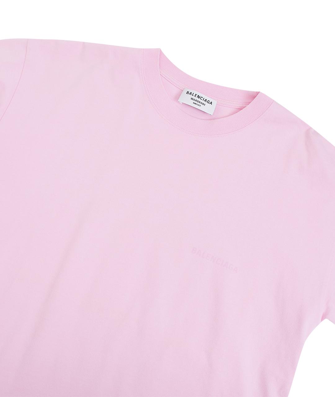 BALENCIAGA Розовая хлопковая футболка, фото 11