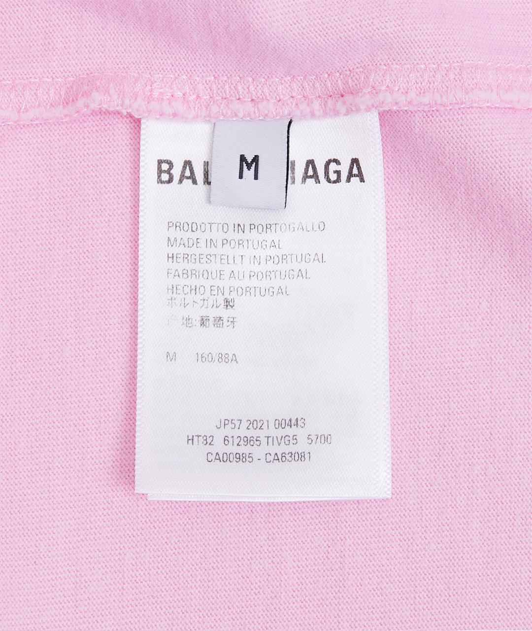 BALENCIAGA Розовая хлопковая футболка, фото 10