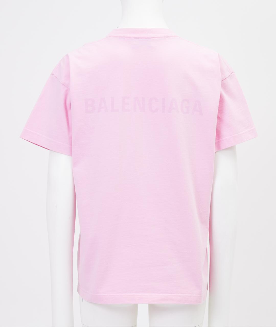 BALENCIAGA Розовая хлопковая футболка, фото 2
