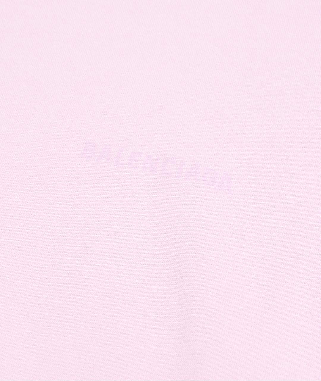 BALENCIAGA Розовая хлопковая футболка, фото 4