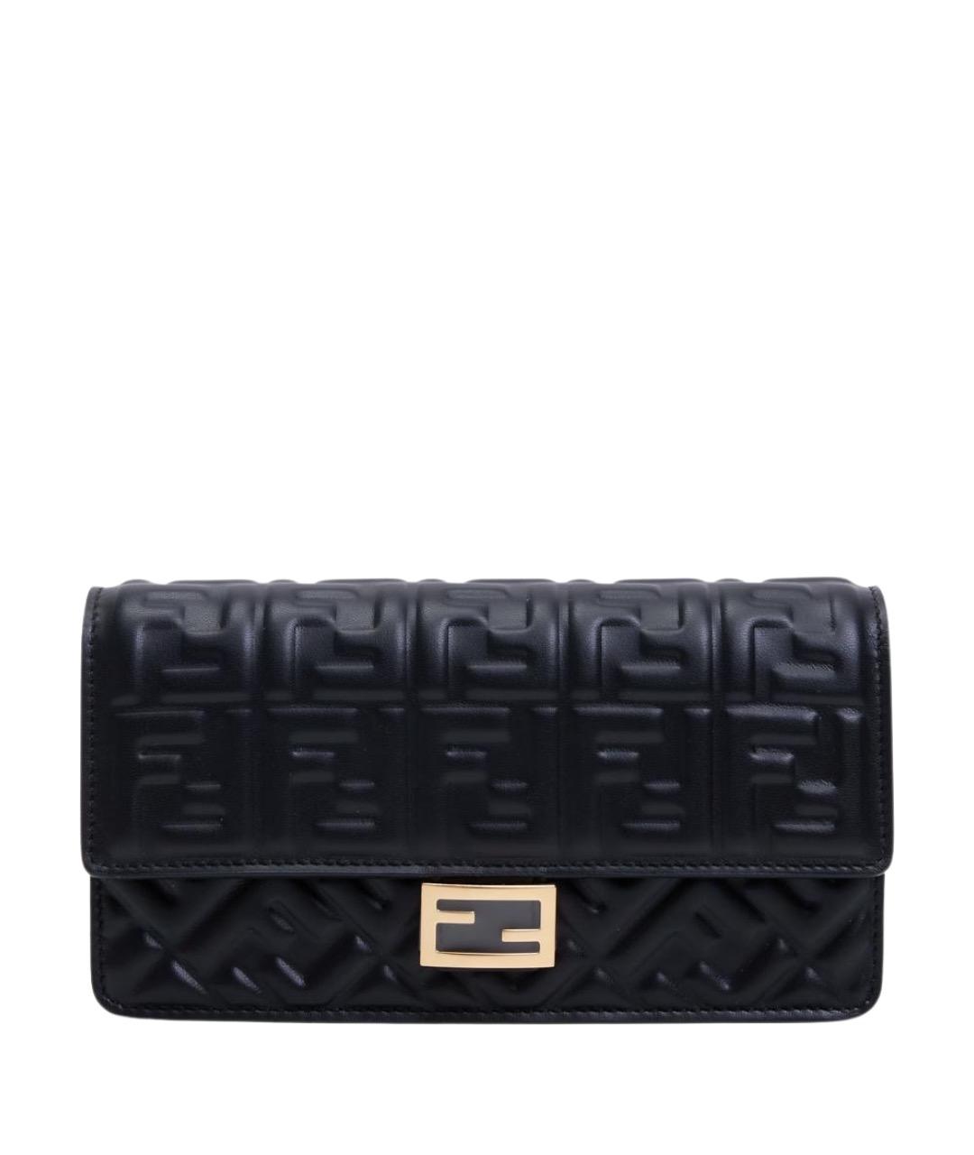 FENDI Черная кожаная сумка через плечо, фото 1