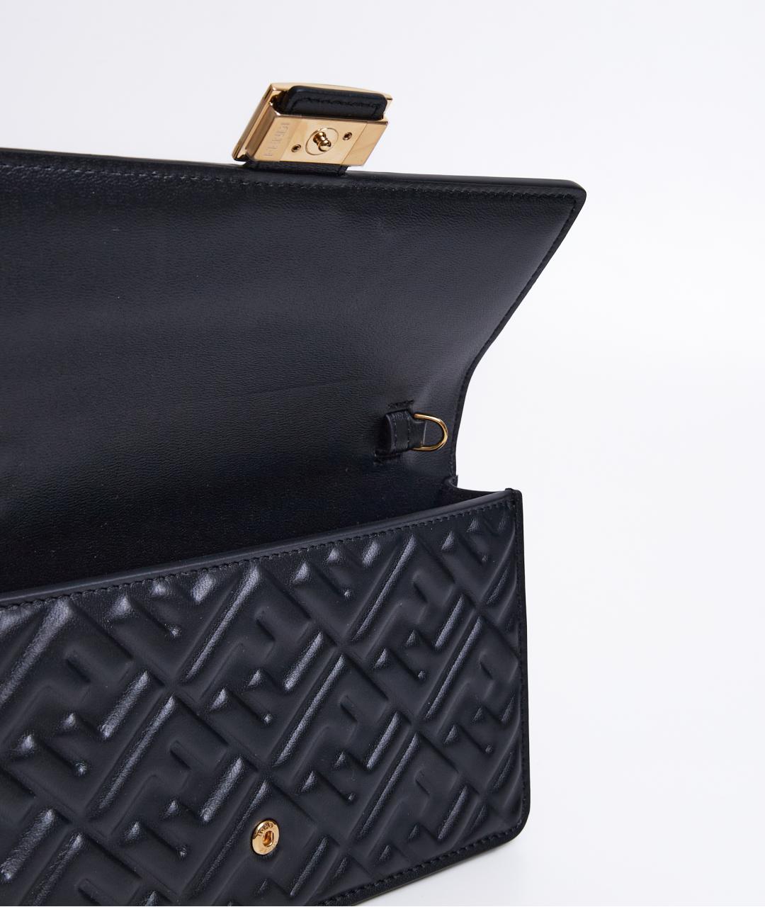 FENDI Черная кожаная сумка через плечо, фото 5