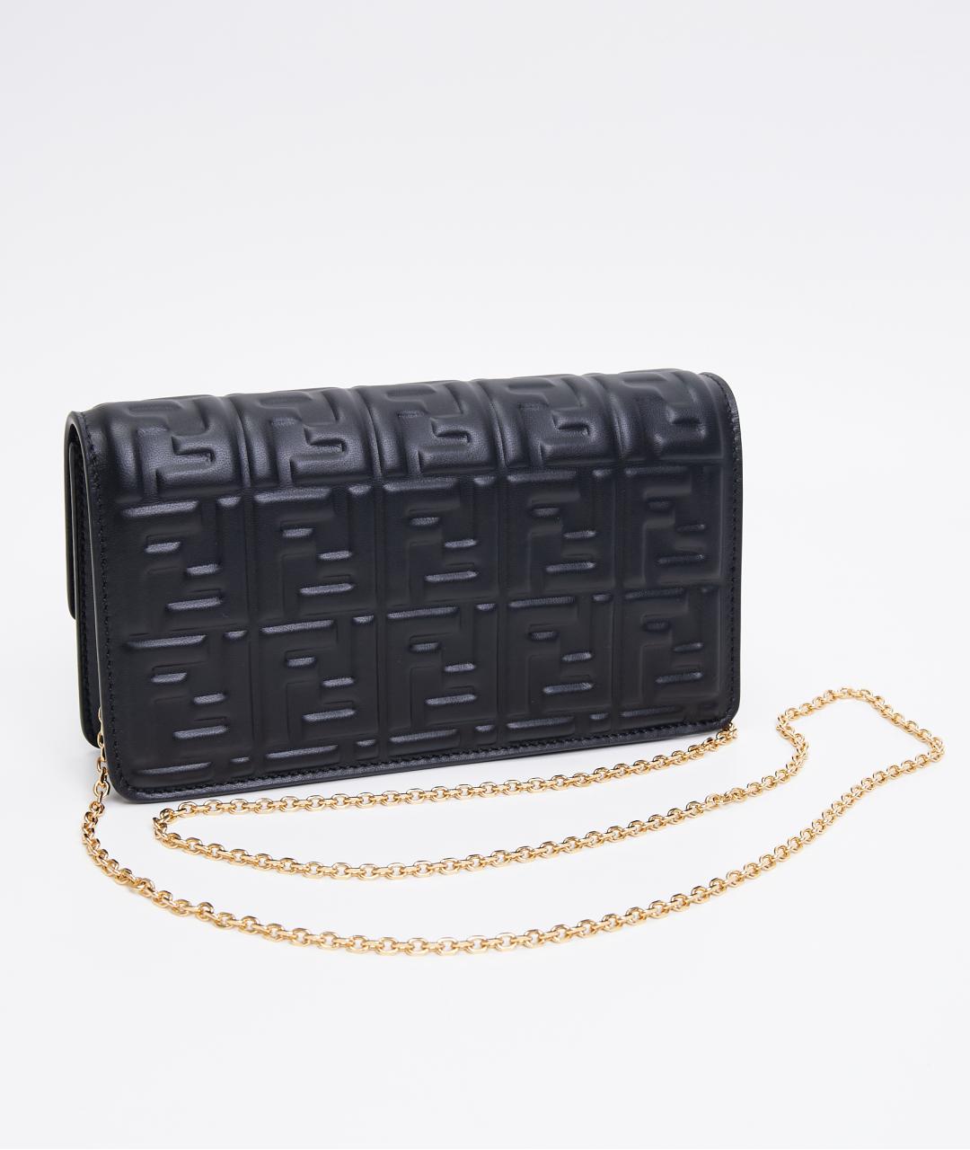 FENDI Черная кожаная сумка через плечо, фото 4