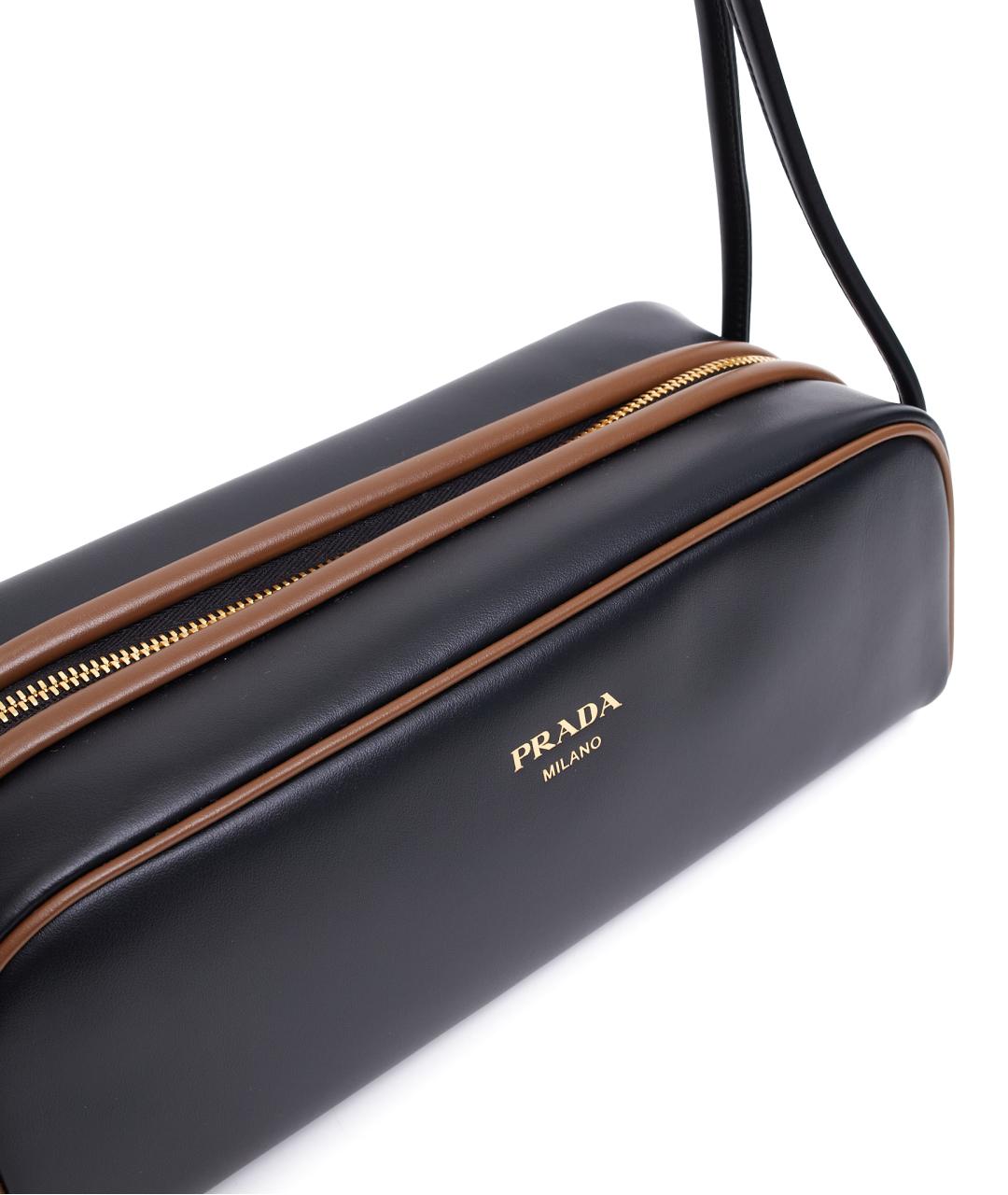 PRADA Черная кожаная сумка через плечо, фото 5
