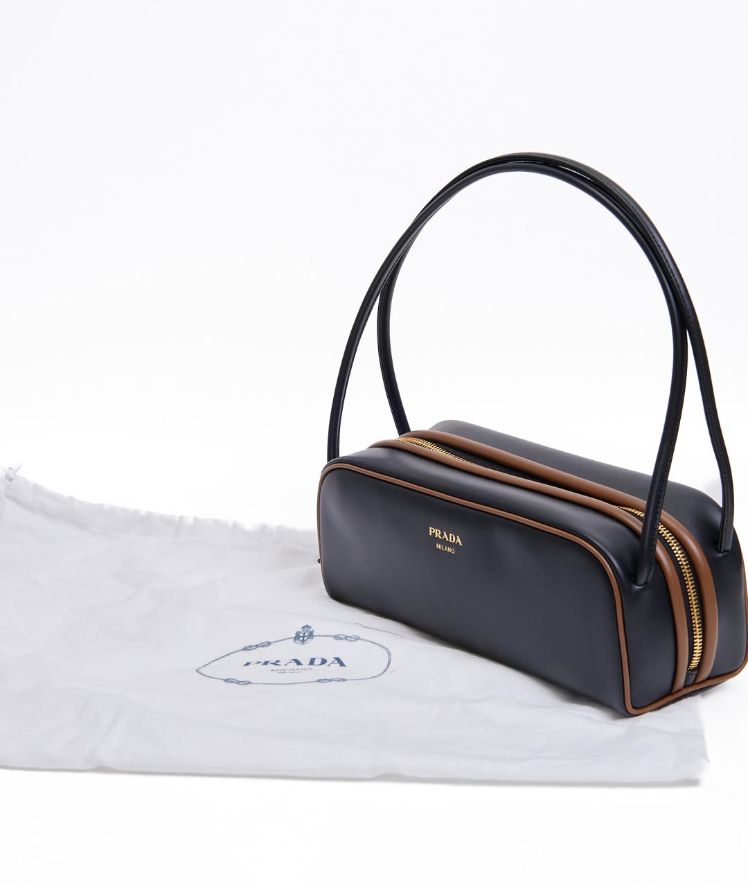 PRADA Черная кожаная сумка через плечо, фото 4